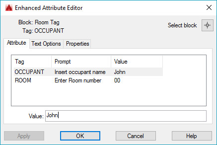 autocad attribute editor